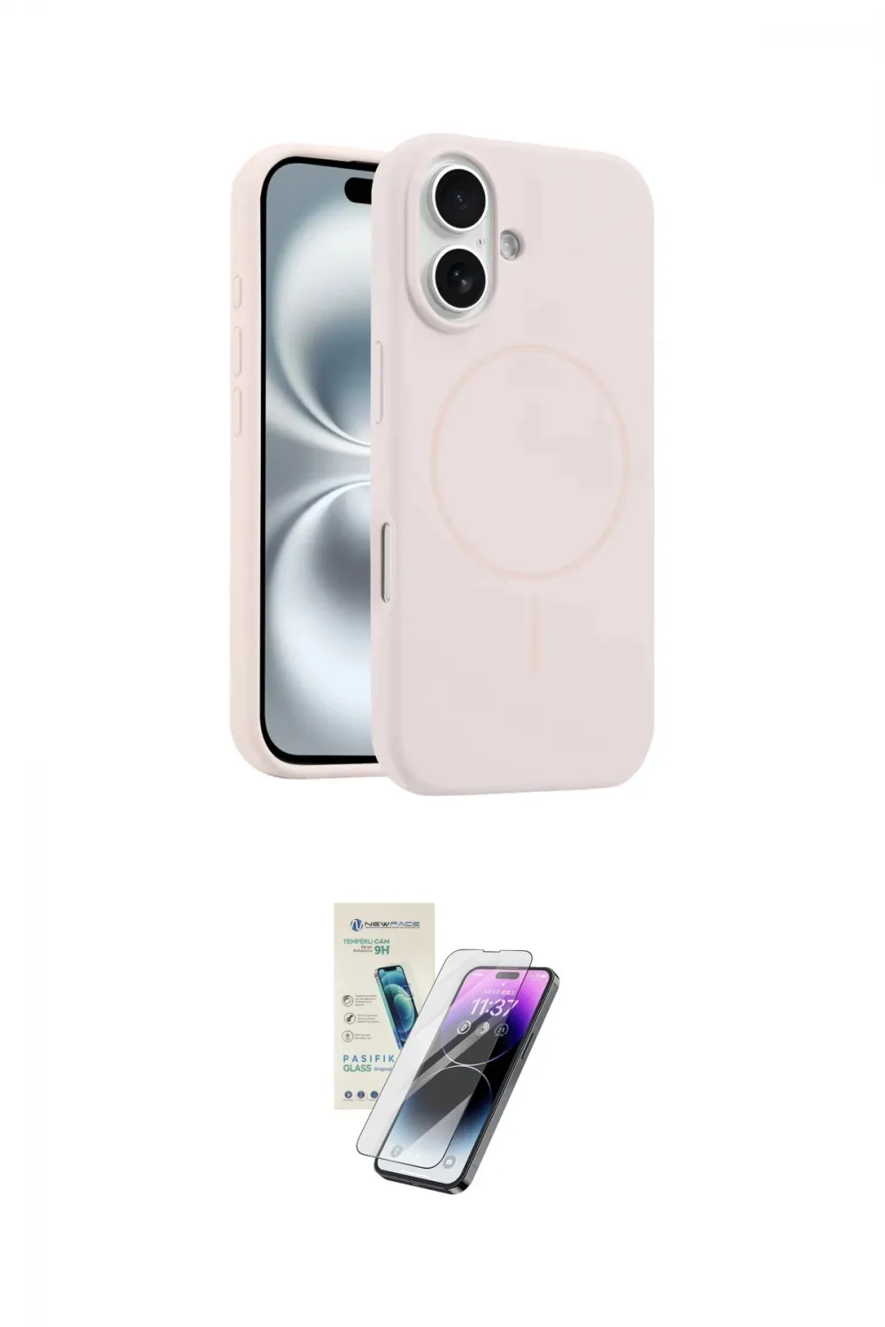 ieg™ iPhone 16 Kılıf Yankı Form Serisi - Şeffaf Pasifik Cam Ekran Koruyucu