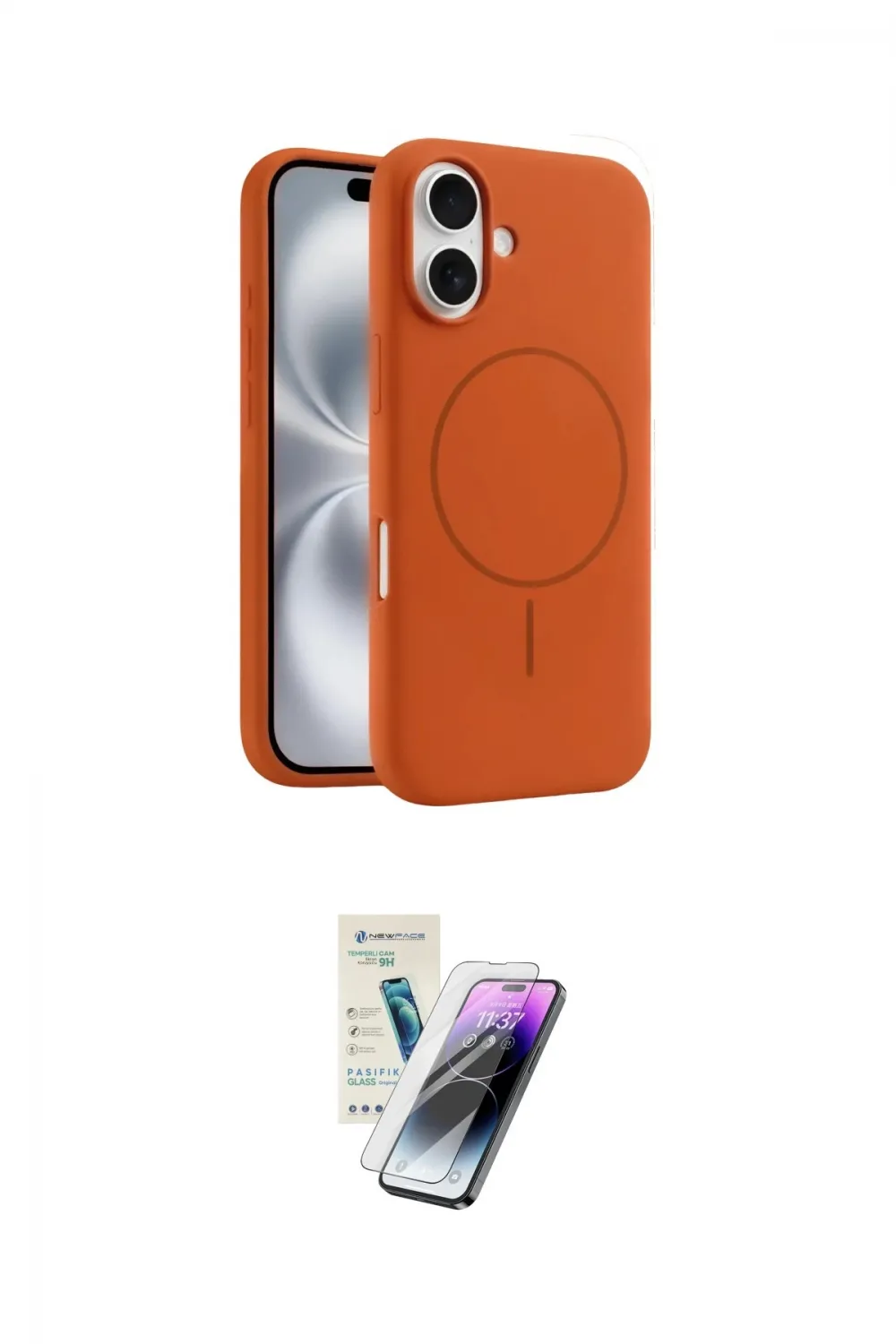 ieg™ iPhone 16 Kılıf Yankı Form Serisi - Şeffaf Pasifik Cam Ekran Koruyucu