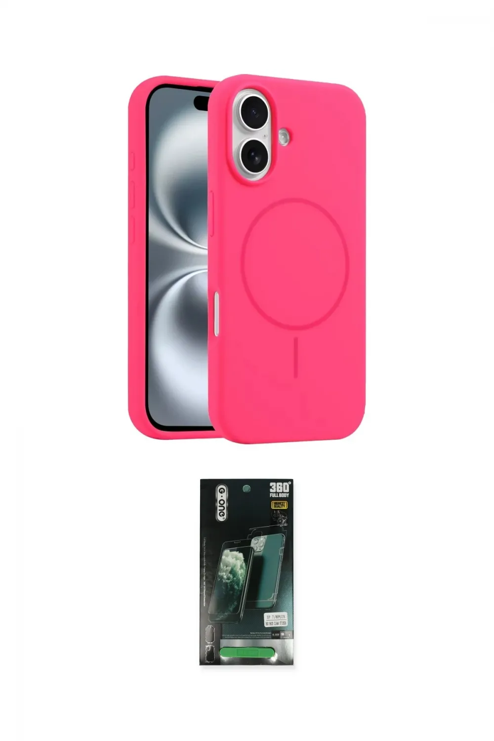 ieg™ iPhone 16 Kılıf Yankı Form Serisi - Siyah 360 Mat Full Body Arka Koruyucu