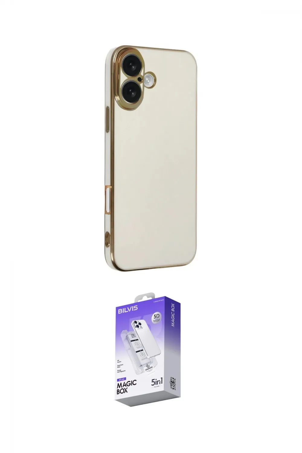 ieg™ iPhone 16 Kılıf Yankı Serisi - Siyah Bilvis 5in1 3D Magic Cam Ekran Koruyucu
