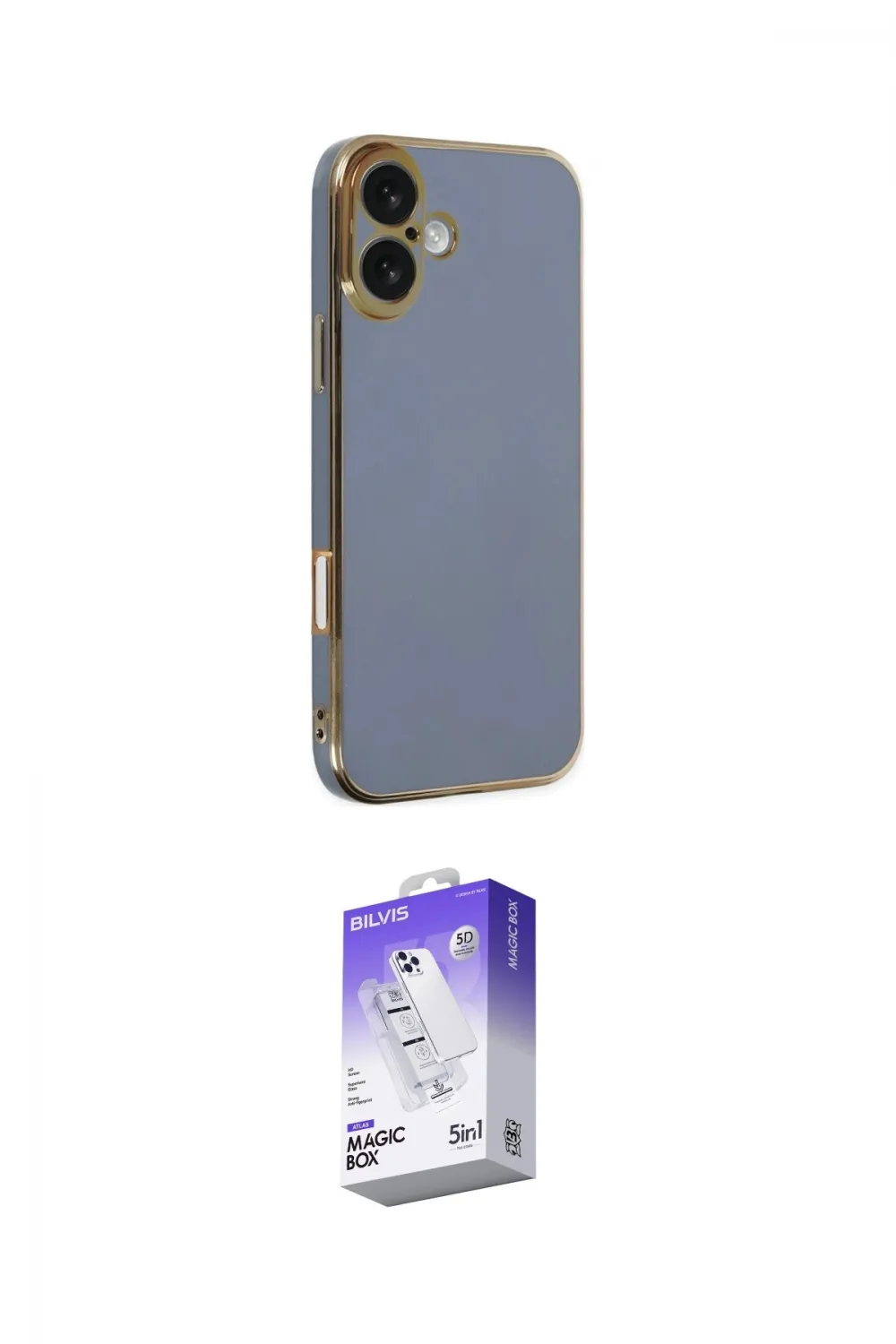 ieg™ iPhone 16 Kılıf Yankı Serisi - Siyah Bilvis 5in1 3D Magic Cam Ekran Koruyucu