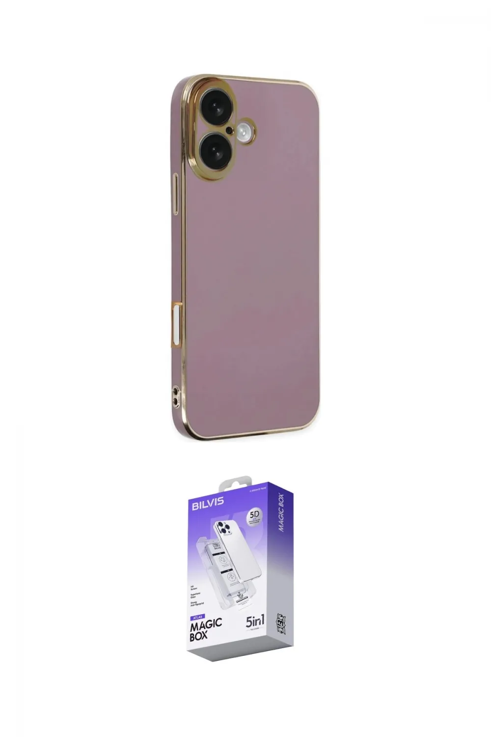 ieg™ iPhone 16 Kılıf Yankı Serisi - Siyah Bilvis 5in1 3D Magic Cam Ekran Koruyucu