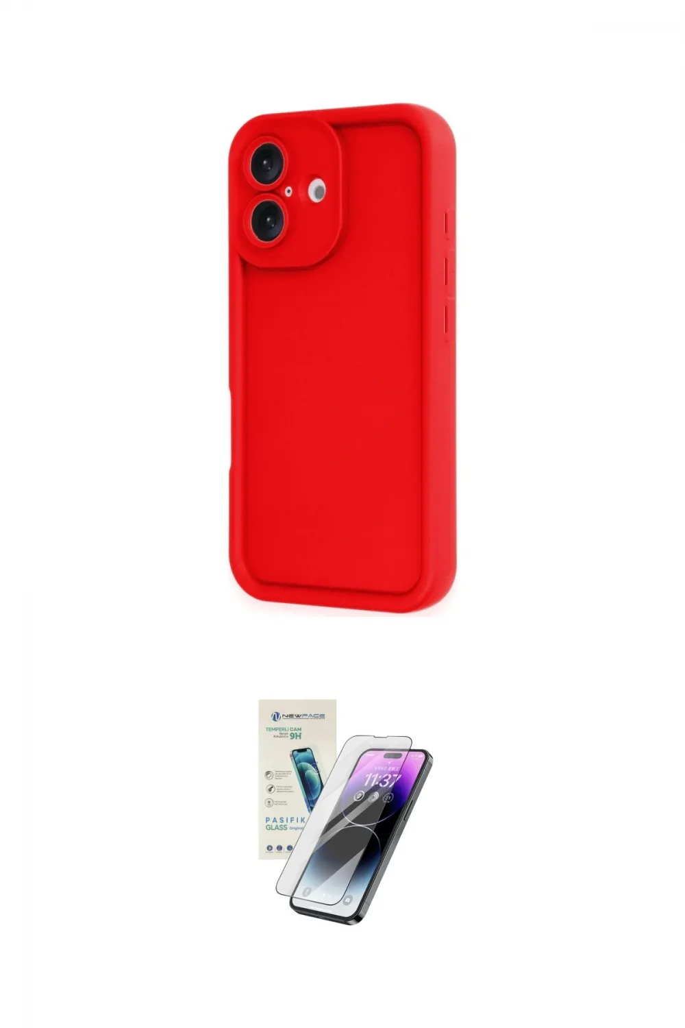 ieg™ iPhone 16 Kılıf Yankı Yansıma Özel Seri - Şeffaf Pasifik Cam Ekran Koruyucu