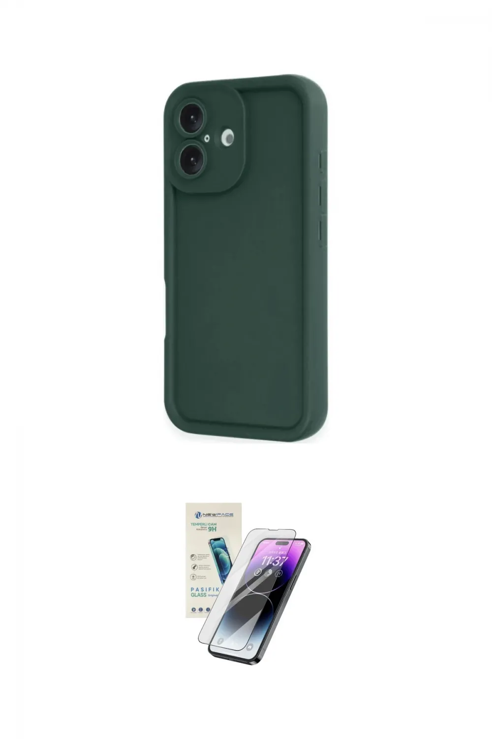 ieg™ iPhone 16 Kılıf Yankı Yansıma Özel Seri - Şeffaf Pasifik Cam Ekran Koruyucu