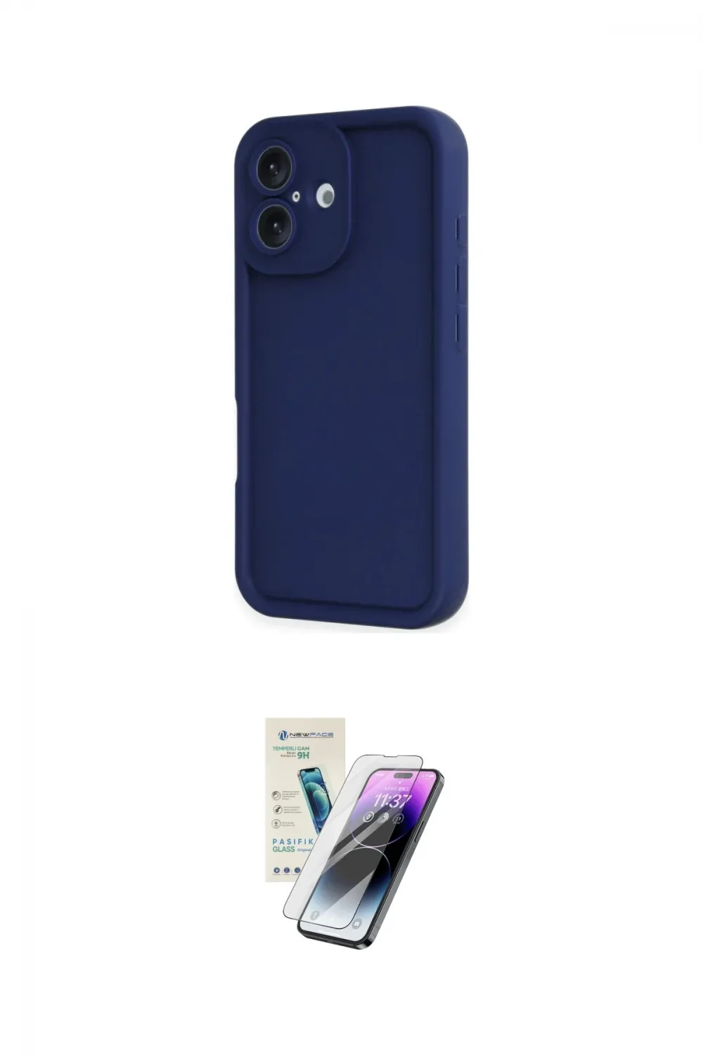 ieg™ iPhone 16 Kılıf Yankı Yansıma Özel Seri - Şeffaf Pasifik Cam Ekran Koruyucu