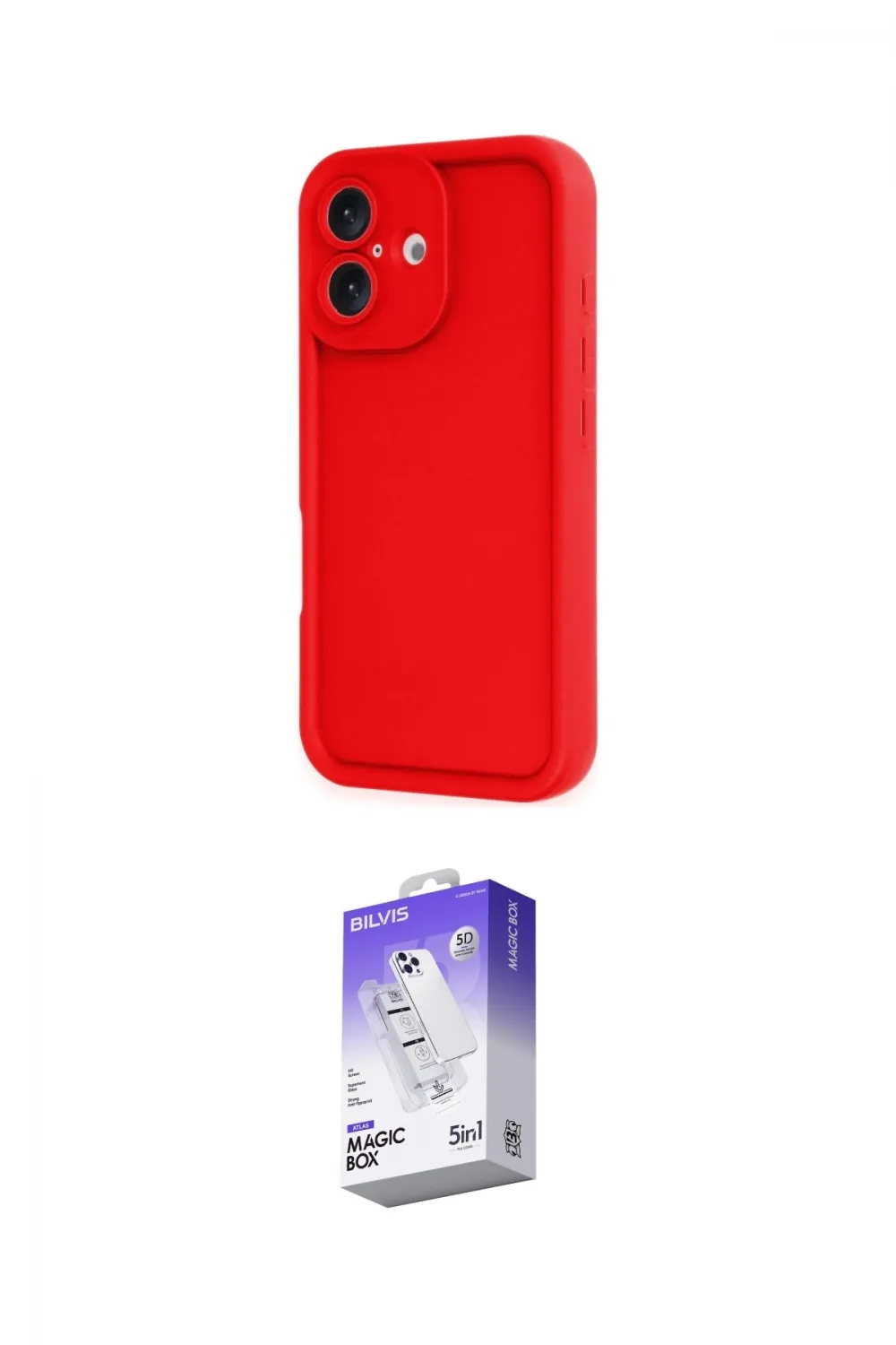 ieg™ iPhone 16 Kılıf Yankı Yansıma Özel Seri - Siyah Bilvis 5in1 3D Magic Cam Ekran Koruyucu