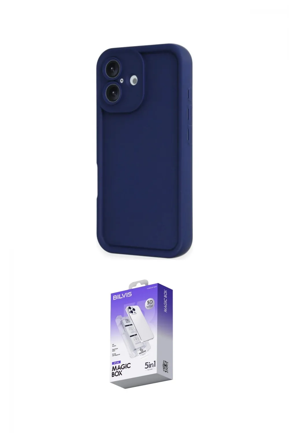 ieg™ iPhone 16 Kılıf Yankı Yansıma Özel Seri - Siyah Bilvis 5in1 3D Magic Cam Ekran Koruyucu