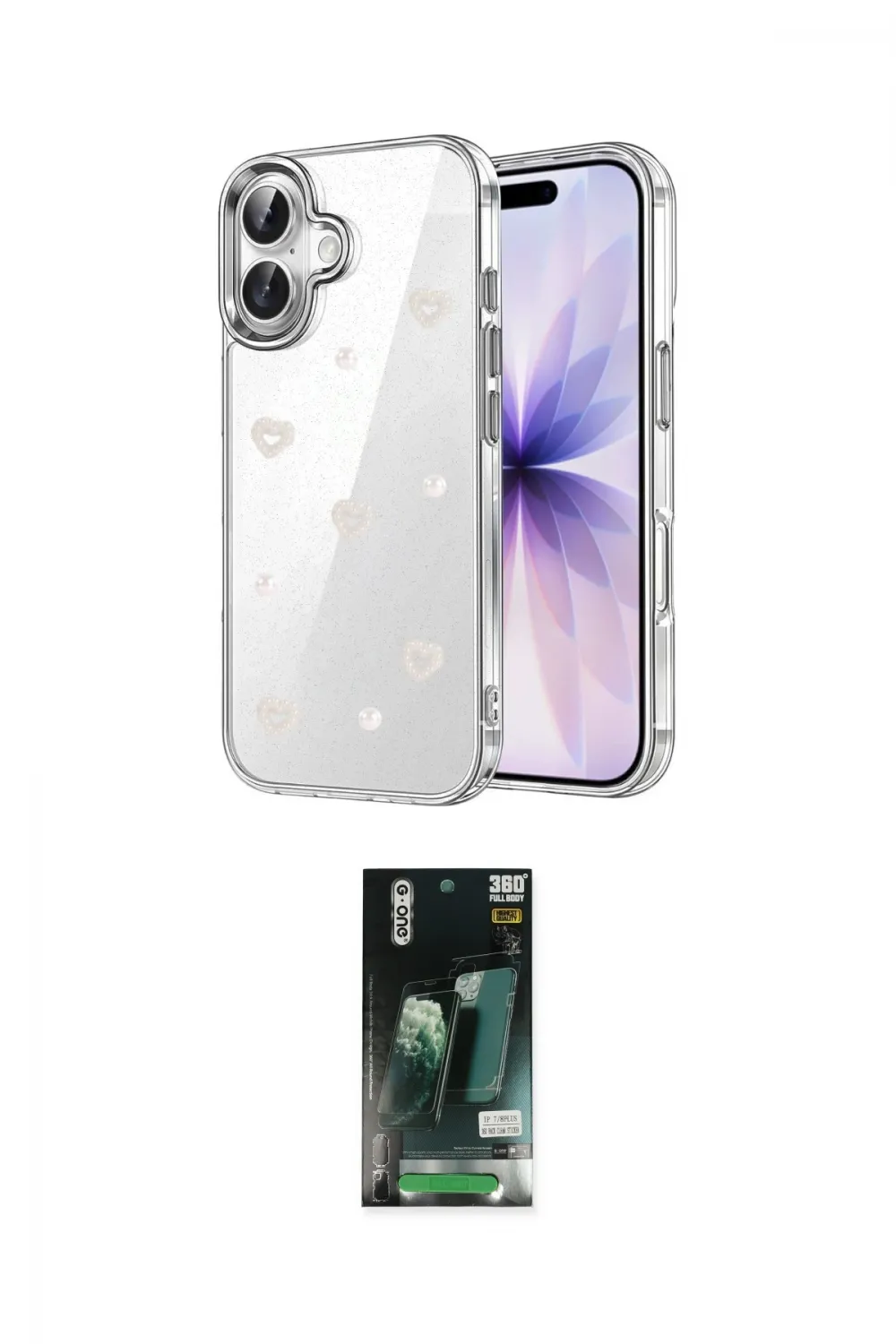 ieg™ iPhone 16 Kılıf Yörünge Form - Siyah 360 Mat Full Body Arka Koruyucu