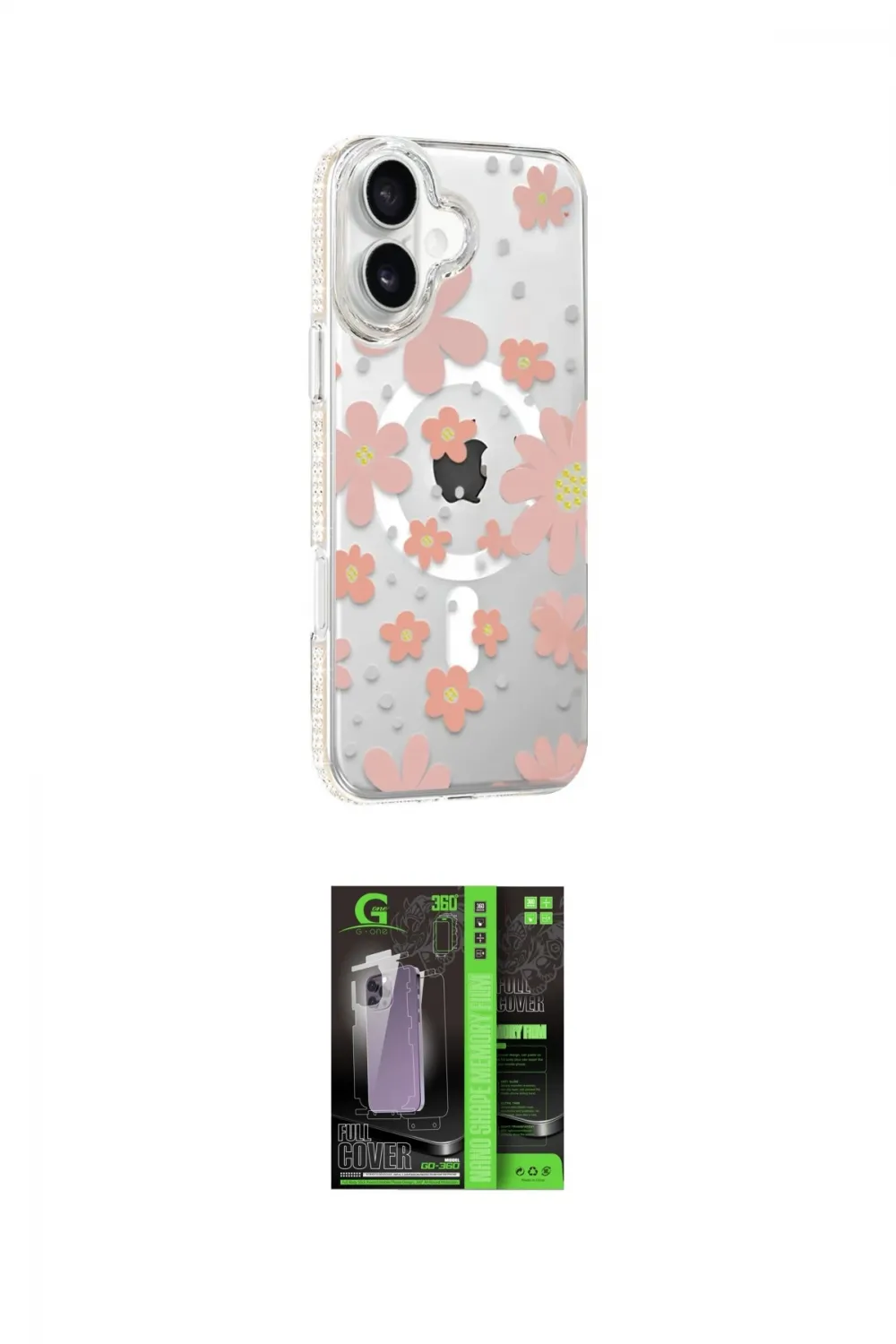 ieg™ iPhone 16 Kılıf Yörünge Işık Prime - Şeffaf 360 Full Body Arka Koruyucu