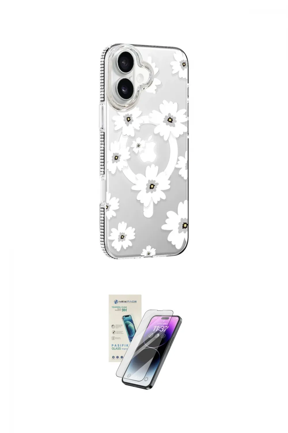 ieg™ iPhone 16 Kılıf Yörünge Işık Prime - Şeffaf Pasifik Cam Ekran Koruyucu