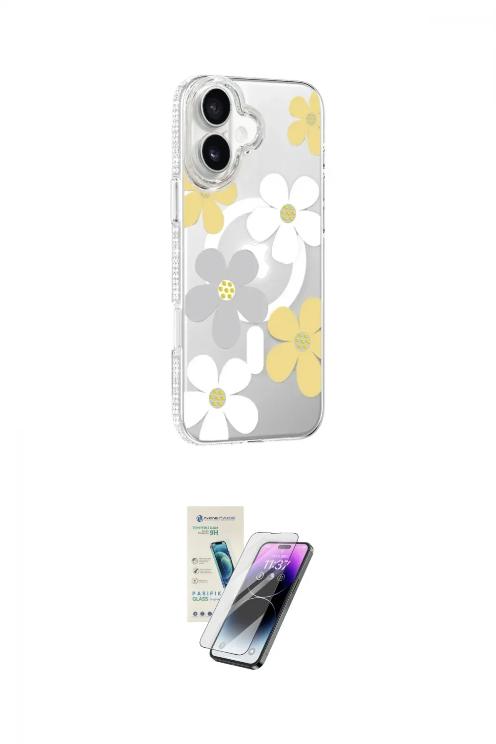 ieg™ iPhone 16 Kılıf Yörünge Işık Prime - Şeffaf Pasifik Cam Ekran Koruyucu
