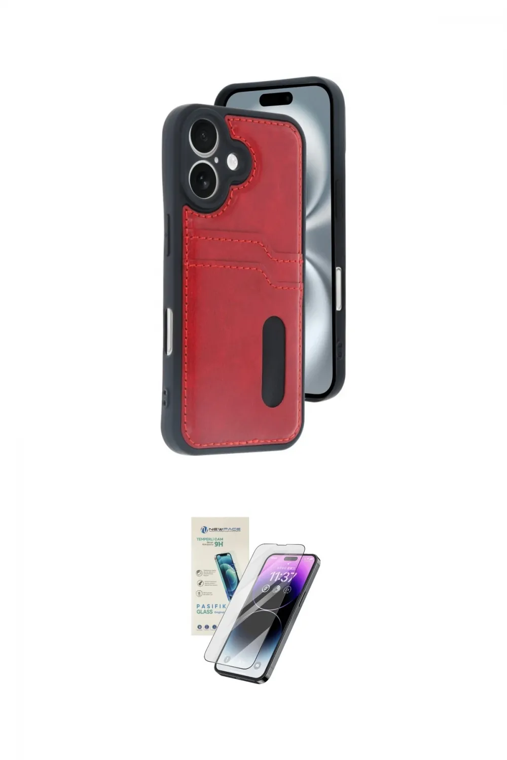 ieg™ iPhone 16 Kılıf Yörünge Işık Serisi - Şeffaf Pasifik Cam Ekran Koruyucu