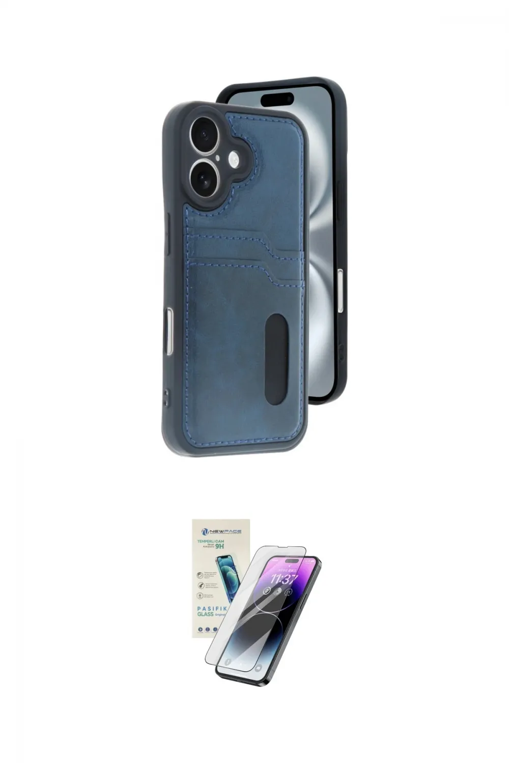 ieg™ iPhone 16 Kılıf Yörünge Işık Serisi - Şeffaf Pasifik Cam Ekran Koruyucu