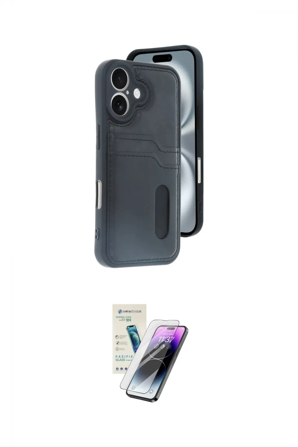 ieg™ iPhone 16 Kılıf Yörünge Işık Serisi - Şeffaf Pasifik Cam Ekran Koruyucu