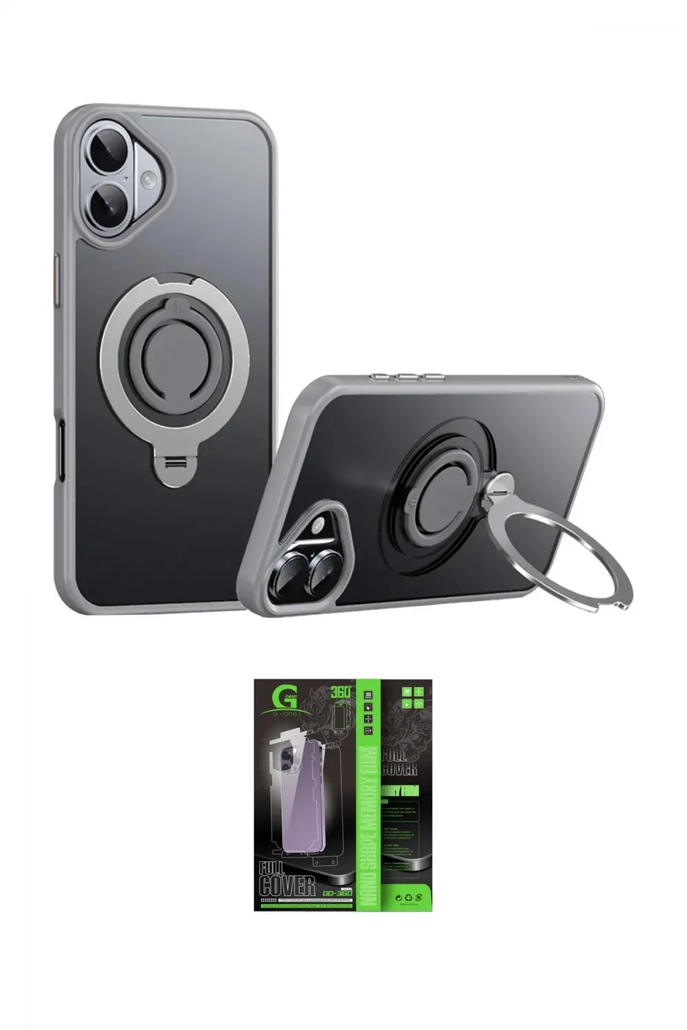 ieg™ iPhone 16 Kılıf Zirve Çizgi Prime - Şeffaf 360 Full Body Arka Koruyucu