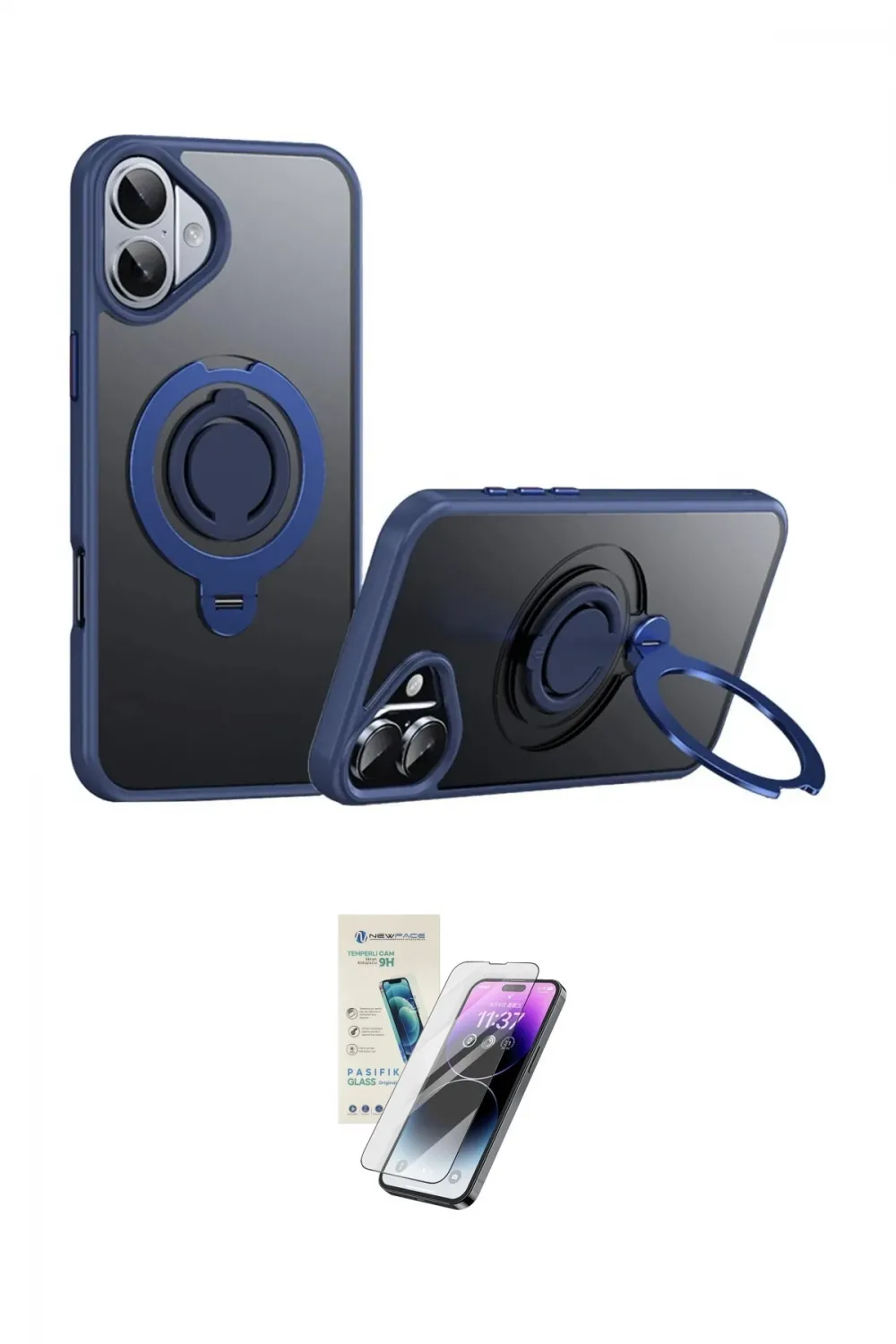 ieg™ iPhone 16 Kılıf Zirve Çizgi Prime - Şeffaf Pasifik Cam Ekran Koruyucu