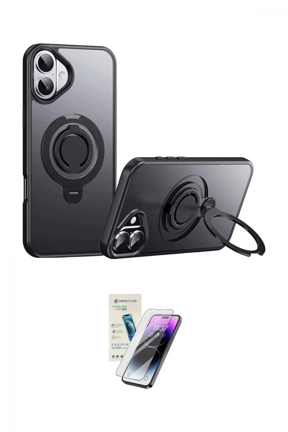 ieg™ iPhone 16 Kılıf Zirve Çizgi Prime - Şeffaf Pasifik Cam Ekran Koruyucu