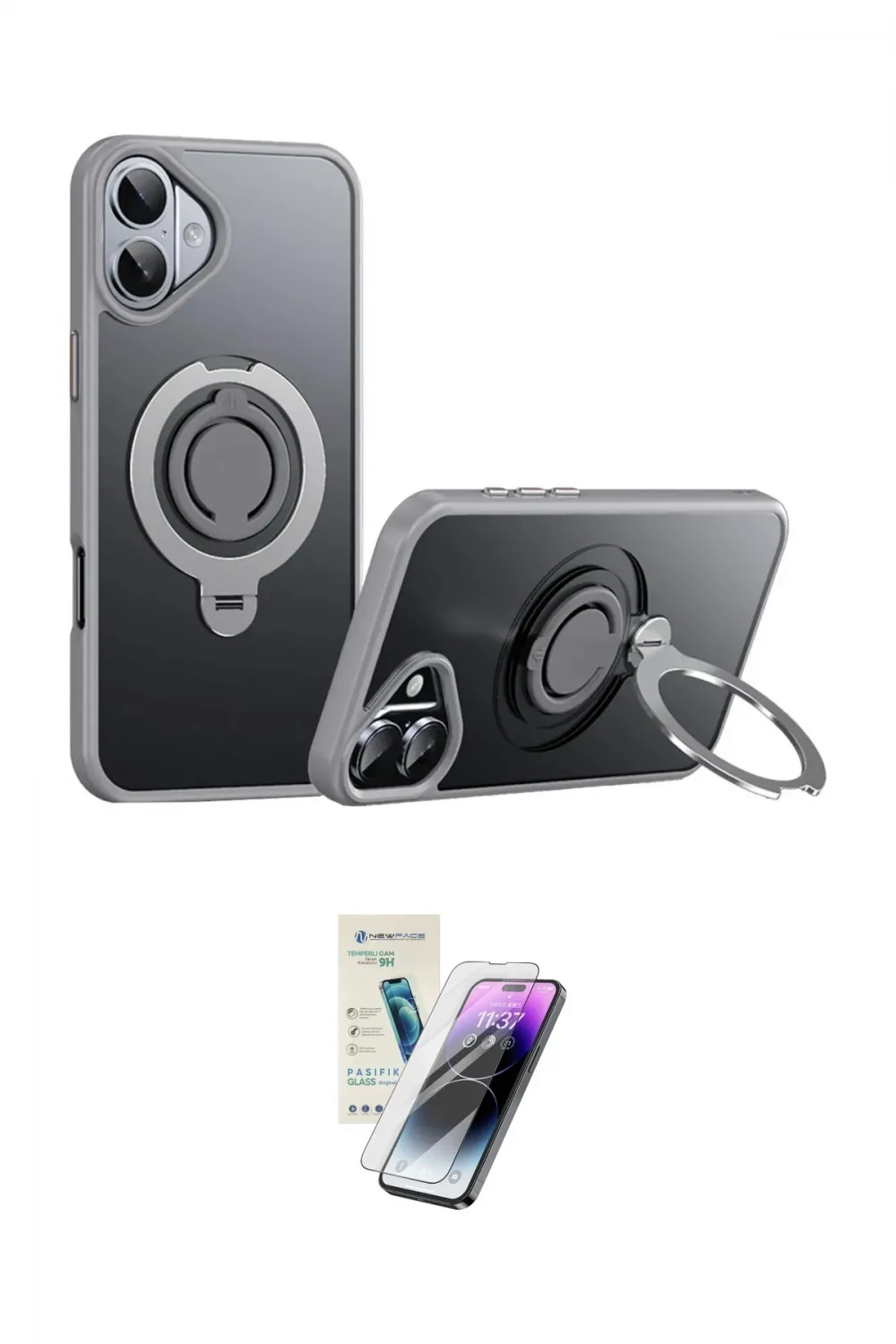 ieg™ iPhone 16 Kılıf Zirve Çizgi Prime - Şeffaf Pasifik Cam Ekran Koruyucu