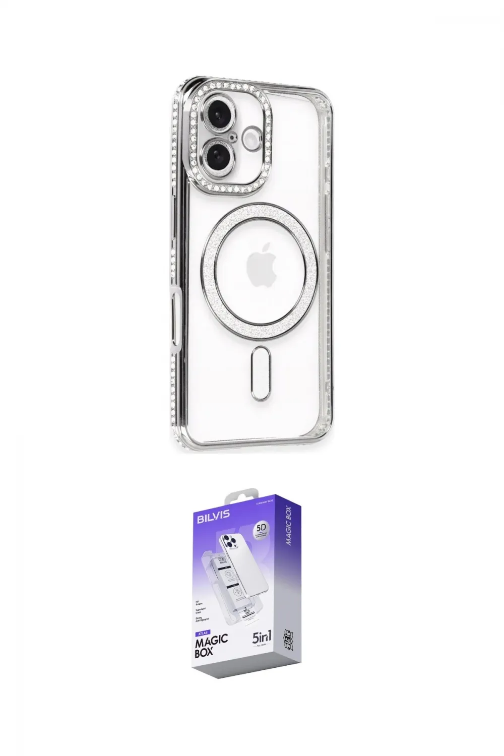ieg™ iPhone 16 Kılıf Zirve Doku Prime - Siyah Bilvis 5in1 3D Magic Cam Ekran Koruyucu