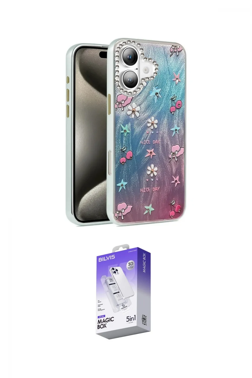 ieg™ iPhone 16 Kılıf Zirve Modern Prime - Siyah Bilvis 5in1 3D Magic Cam Ekran Koruyucu