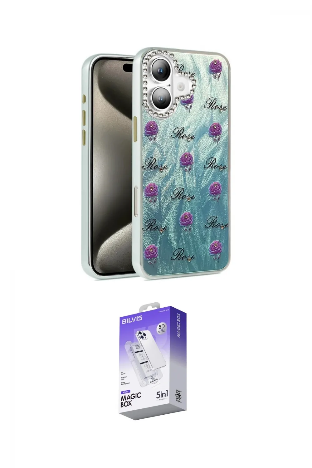 ieg™ iPhone 16 Kılıf Zirve Modern Prime - Siyah Bilvis 5in1 3D Magic Cam Ekran Koruyucu