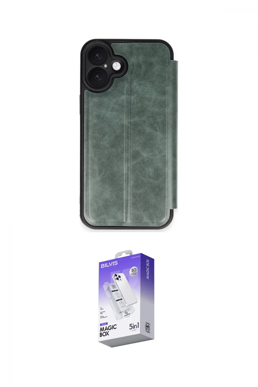 ieg™ iPhone 16 Kılıf Zirve Yansıma Serisi - Siyah Bilvis 5in1 3D Magic Cam Ekran Koruyucu