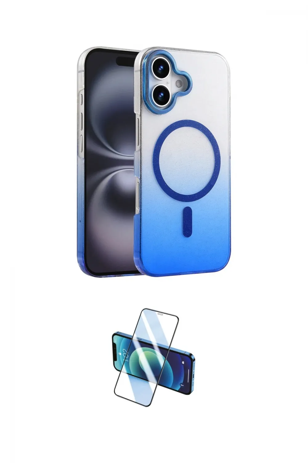 ieg™ iPhone 16 Plus Kılıf Ahenk Doku Özel Seri - Siyah 3D Antistatik Seramik Nano Ekran Koruyucu