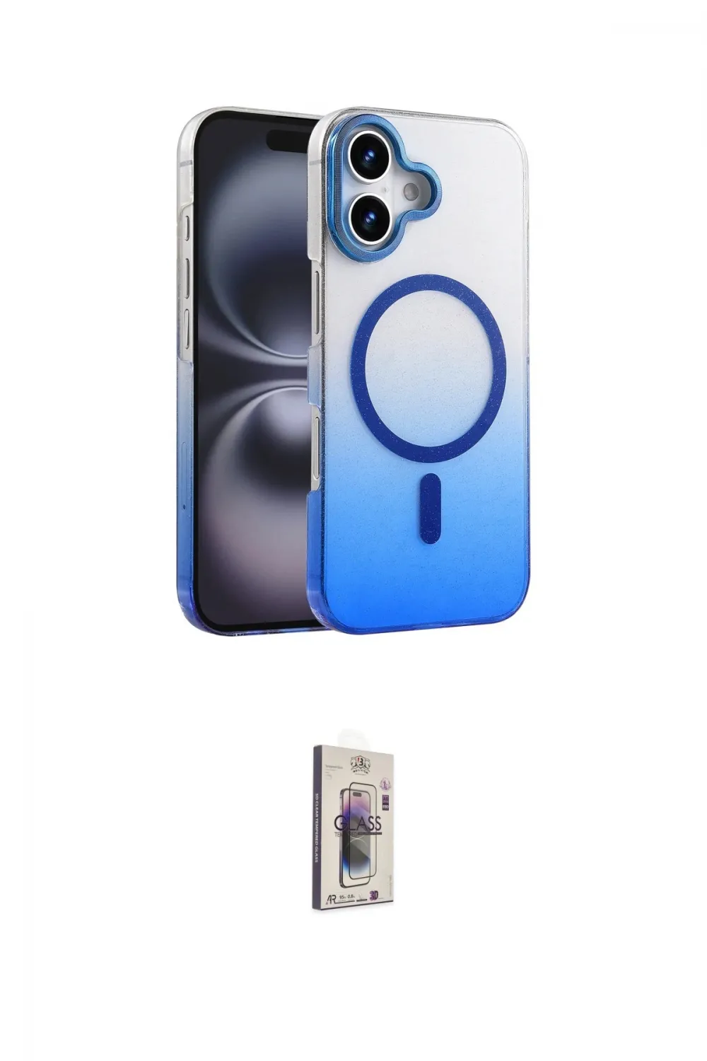 ieg™ iPhone 16 Plus Kılıf Ahenk Doku Özel Seri - Siyah Bilvis 3D Cam Ekran Koruyucu