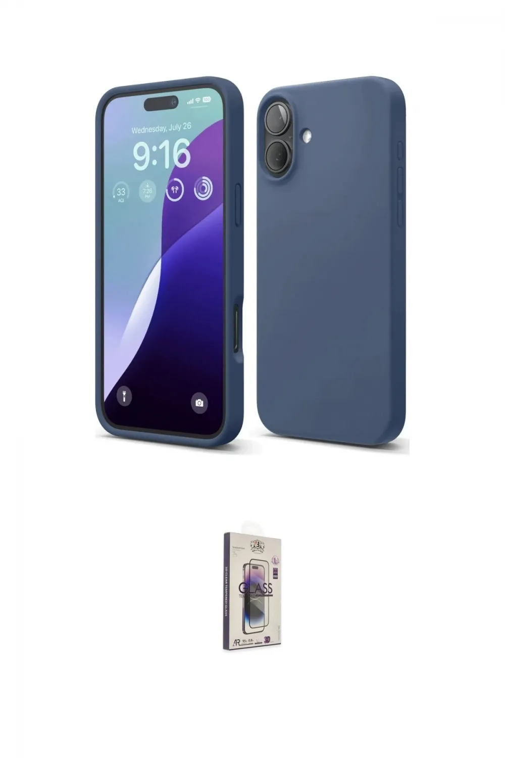 ieg™ iPhone 16 Plus Kılıf Ahenk Serisi - Siyah Bilvis 3D Cam Ekran Koruyucu