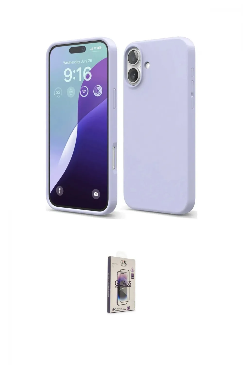 ieg™ iPhone 16 Plus Kılıf Ahenk Serisi - Siyah Bilvis 3D Cam Ekran Koruyucu