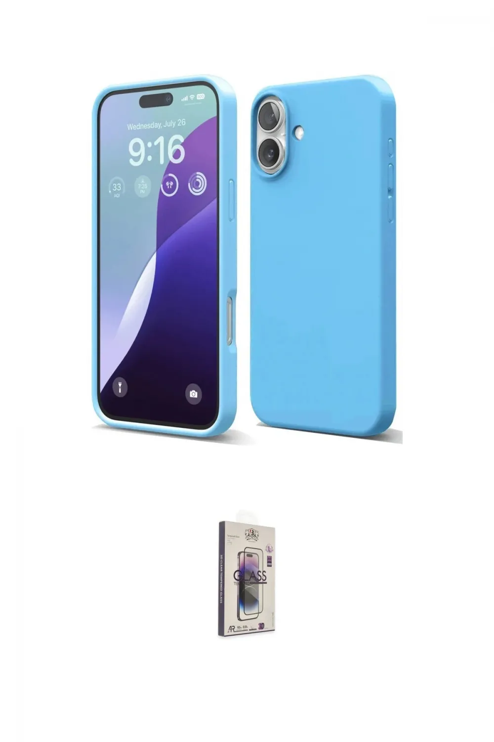 ieg™ iPhone 16 Plus Kılıf Ahenk Serisi - Siyah Bilvis 3D Cam Ekran Koruyucu