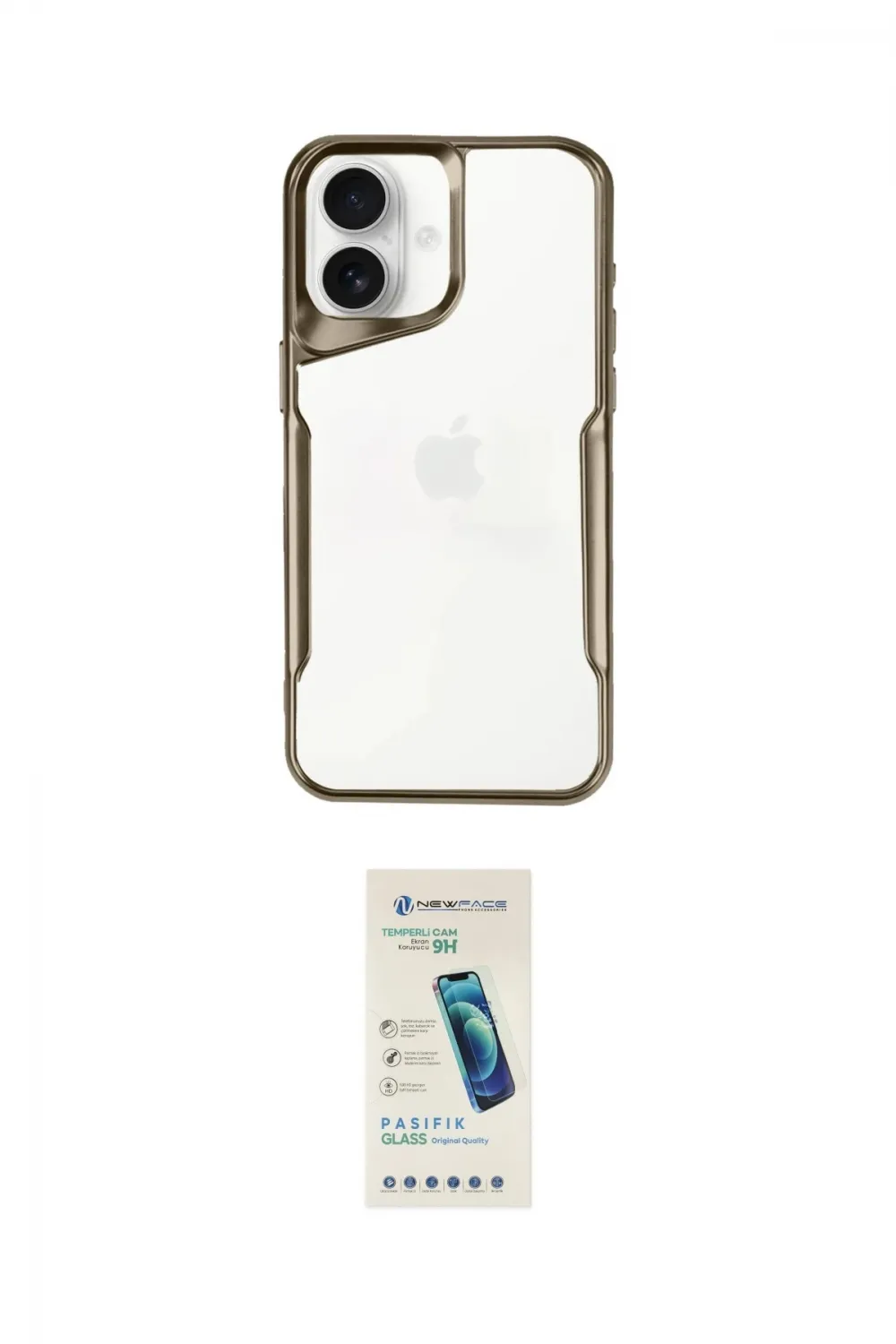 ieg™ iPhone 16 Plus Kılıf Akış Çizgi Koleksiyonu - Şeffaf Pasifik Cam Ekran Koruyucu