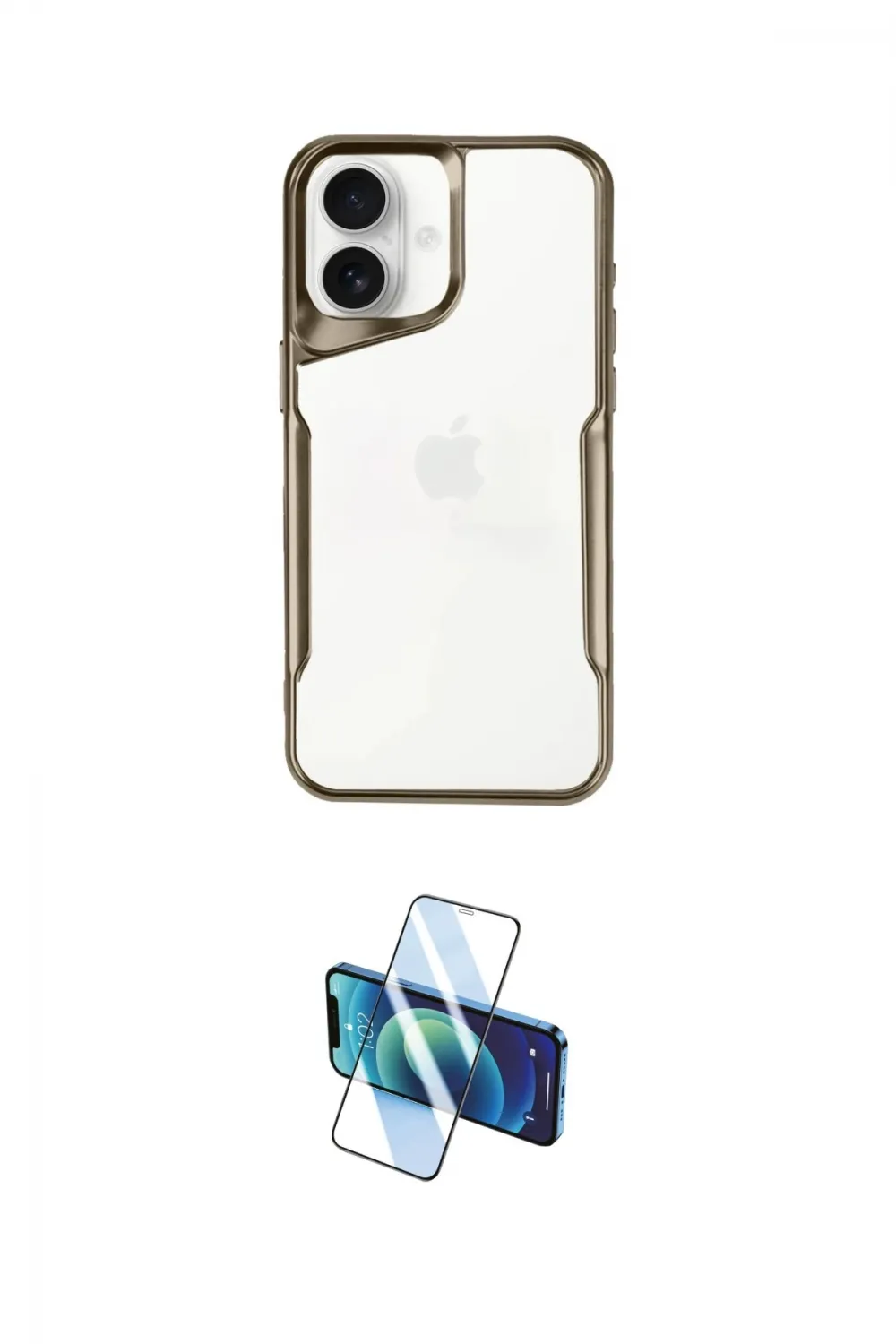 ieg™ iPhone 16 Plus Kılıf Akış Çizgi Koleksiyonu - Siyah 3D Antistatik Cam Ekran Koruyucu