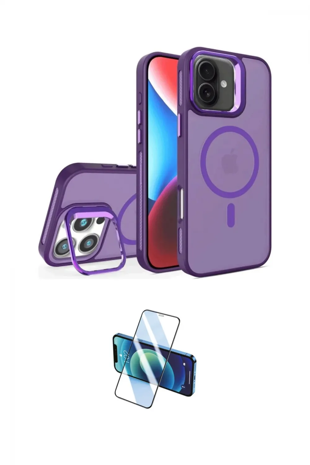 ieg™ iPhone 16 Plus Kılıf Akış Form - Siyah 3D Antistatik Seramik Nano Ekran Koruyucu