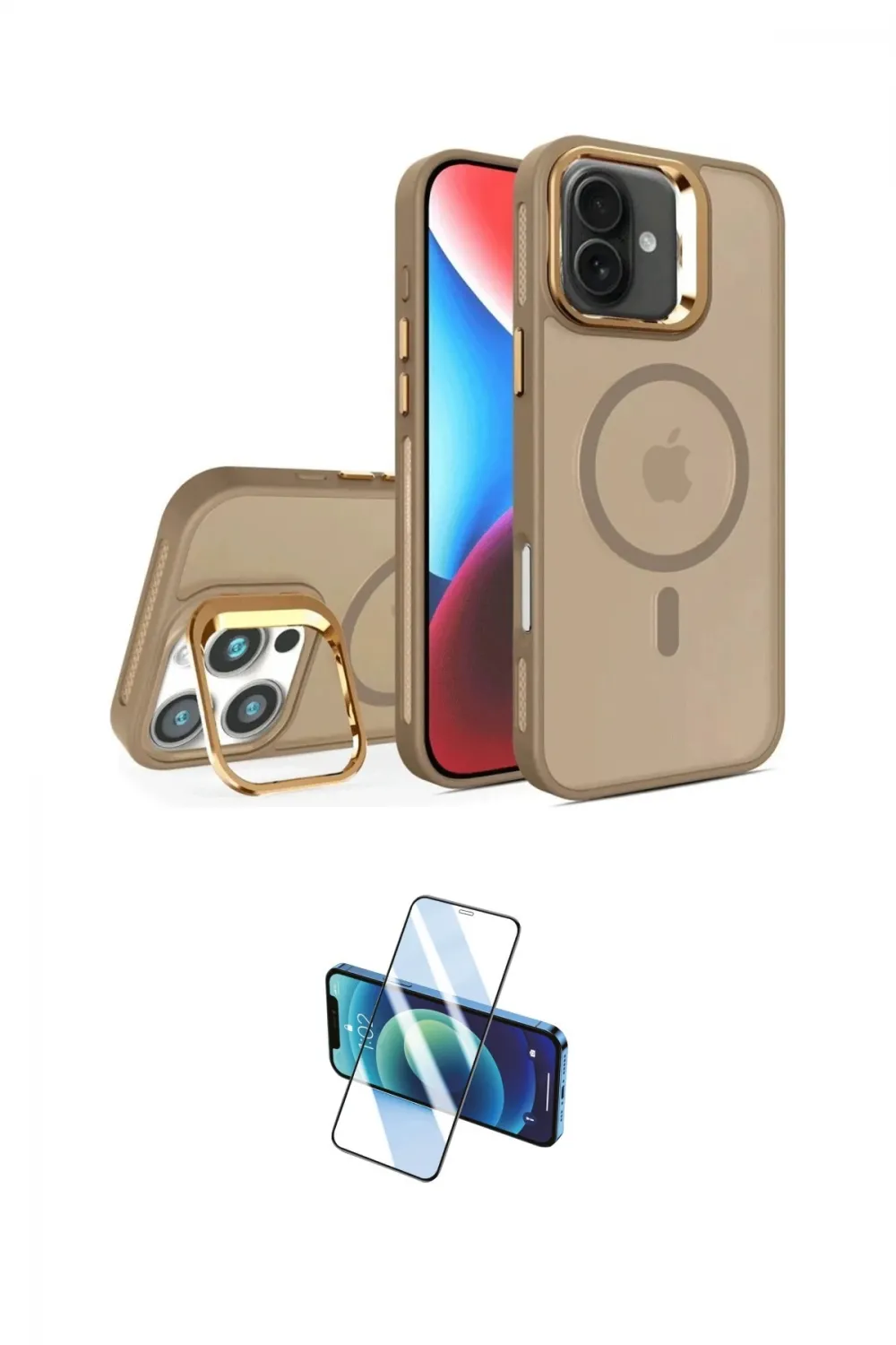 ieg™ iPhone 16 Plus Kılıf Akış Form - Siyah 3D Antistatik Seramik Nano Ekran Koruyucu