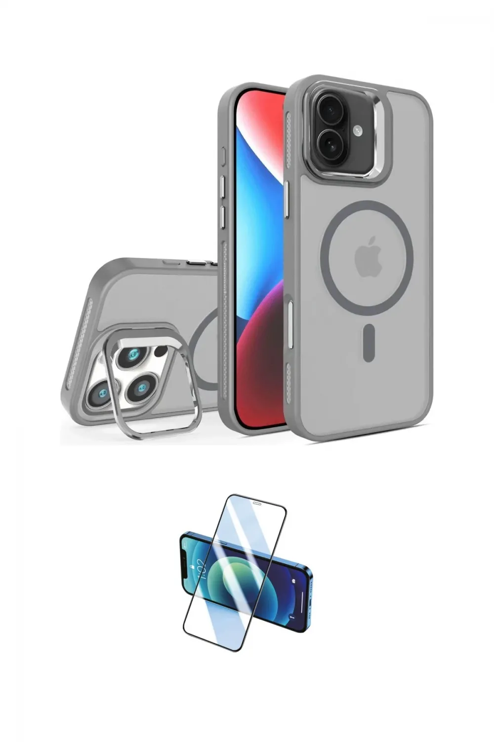 ieg™ iPhone 16 Plus Kılıf Akış Form - Siyah 3D Antistatik Seramik Nano Ekran Koruyucu