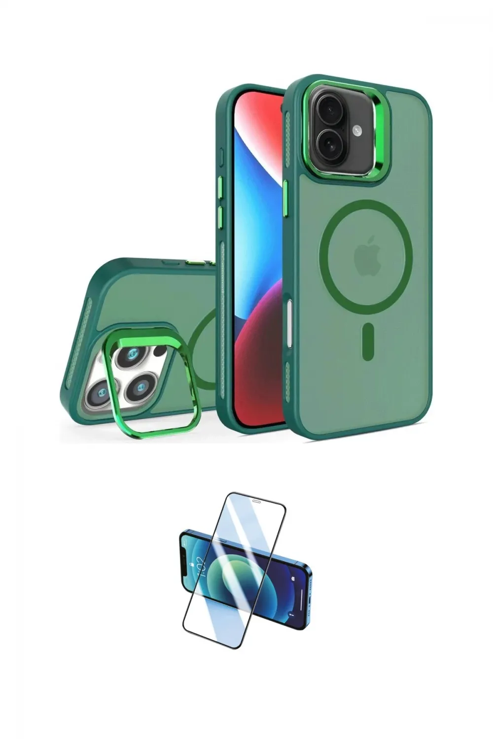 ieg™ iPhone 16 Plus Kılıf Akış Form - Siyah 3D Antistatik Seramik Nano Ekran Koruyucu