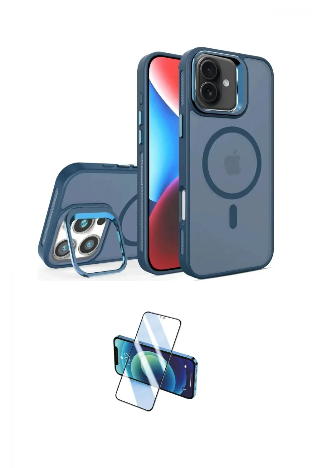 ieg™ iPhone 16 Plus Kılıf Akış Form - Siyah 3D Antistatik Seramik Nano Ekran Koruyucu