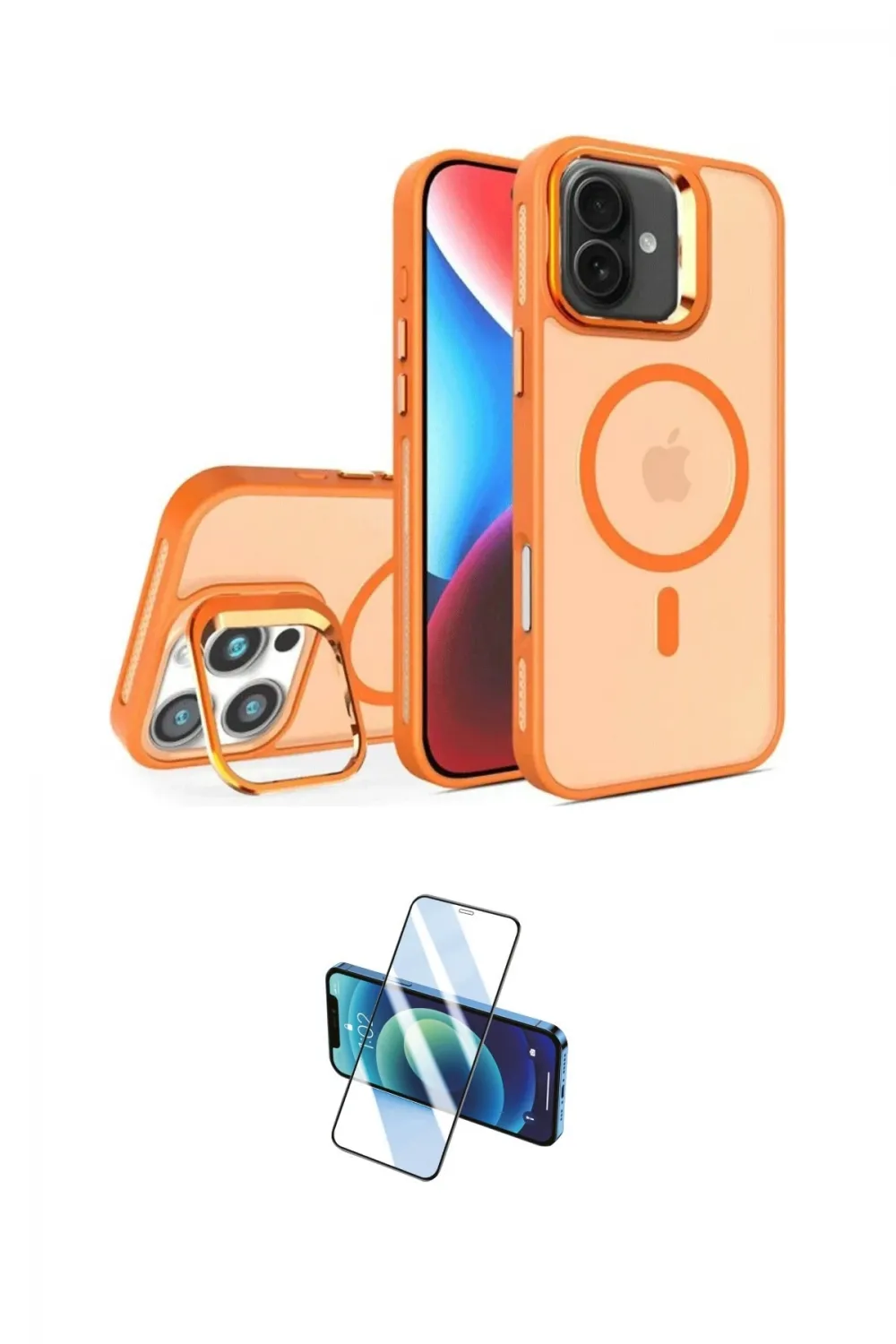 ieg™ iPhone 16 Plus Kılıf Akış Form - Siyah 3D Antistatik Seramik Nano Ekran Koruyucu