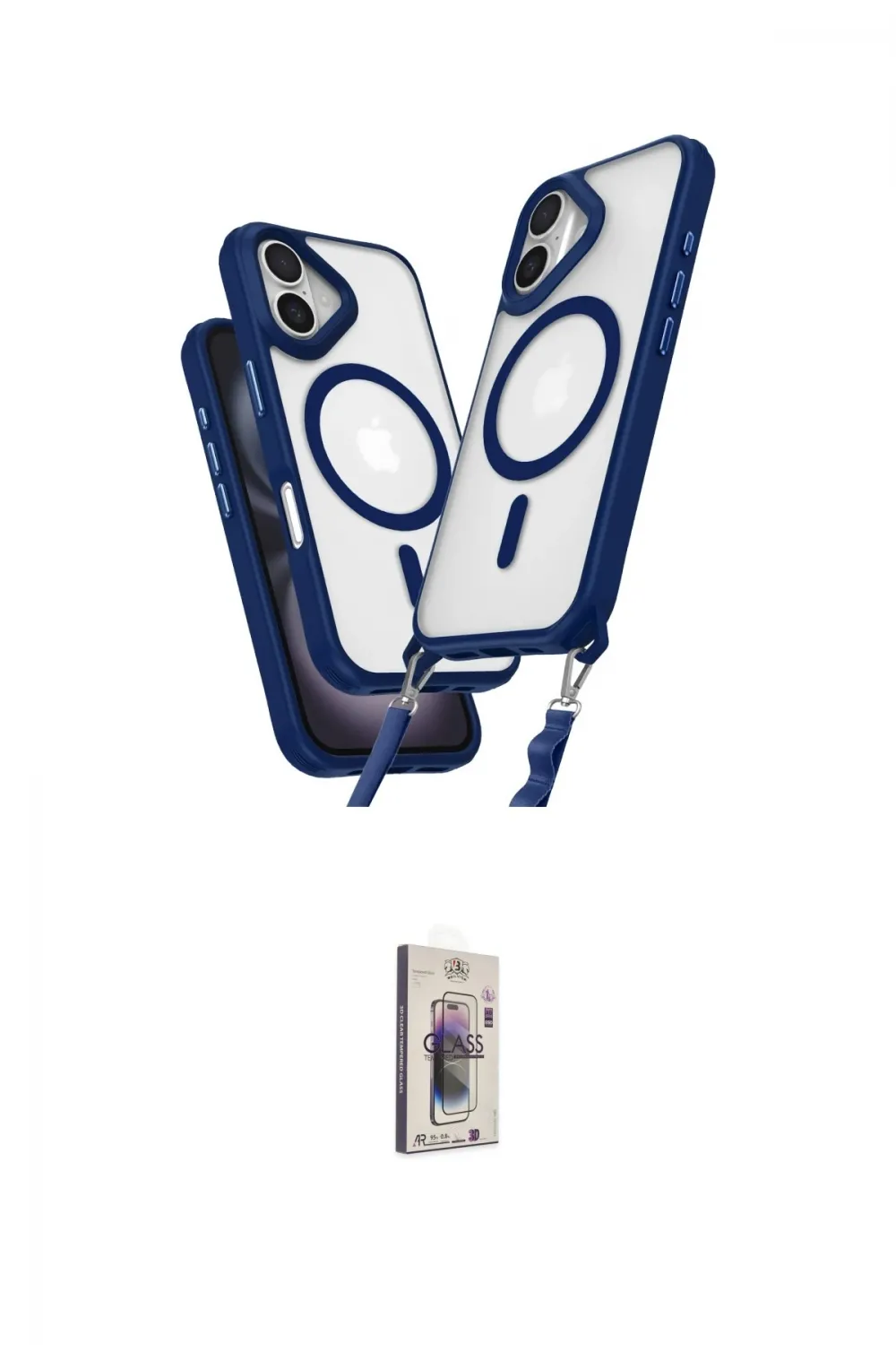 ieg™ iPhone 16 Plus Kılıf Atlas Doku Koleksiyonu - Siyah Bilvis 3D Cam Ekran Koruyucu