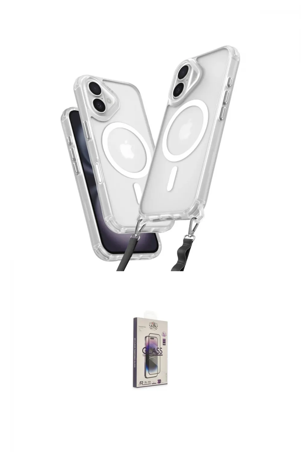 ieg™ iPhone 16 Plus Kılıf Atlas Doku Koleksiyonu - Siyah Bilvis 3D Cam Ekran Koruyucu