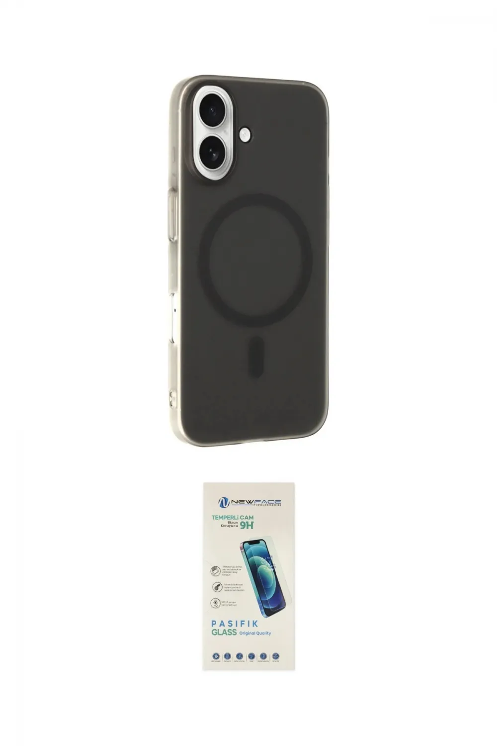 ieg™ iPhone 16 Plus Kılıf Çekirdek Modern Prime - Şeffaf Pasifik Cam Ekran Koruyucu