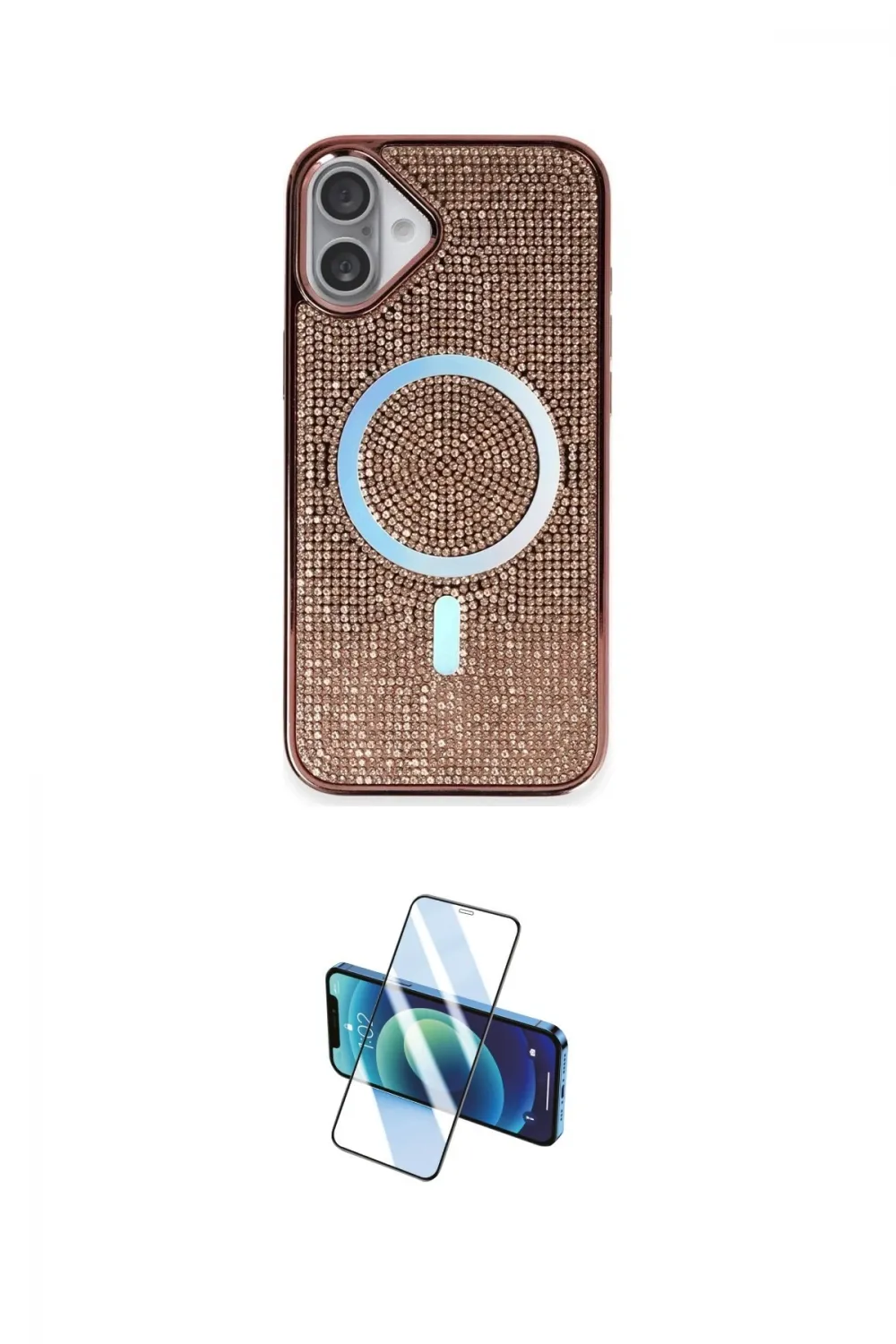 ieg™ iPhone 16 Plus Kılıf Eksen Çizgi - Siyah 3D Antistatik Seramik Nano Ekran Koruyucu