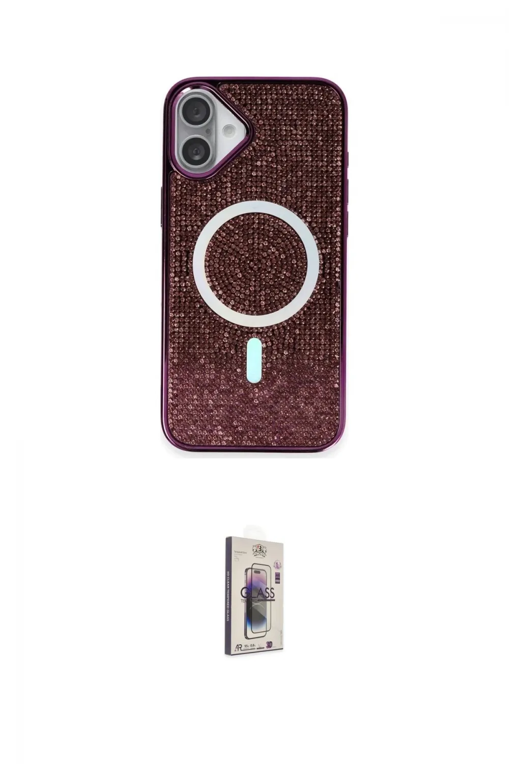 ieg™ iPhone 16 Plus Kılıf Eksen Çizgi - Siyah Bilvis 3D Cam Ekran Koruyucu
