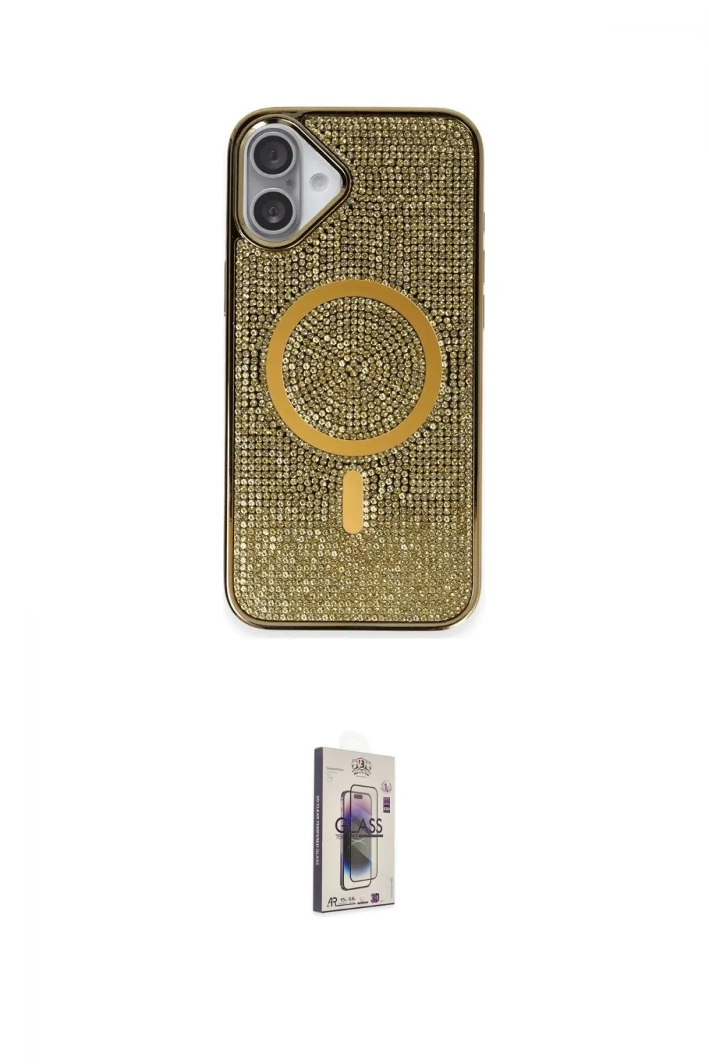 ieg™ iPhone 16 Plus Kılıf Eksen Çizgi - Siyah Bilvis 3D Cam Ekran Koruyucu
