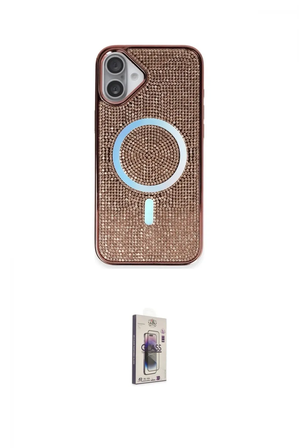 ieg™ iPhone 16 Plus Kılıf Eksen Çizgi - Siyah Bilvis 3D Cam Ekran Koruyucu