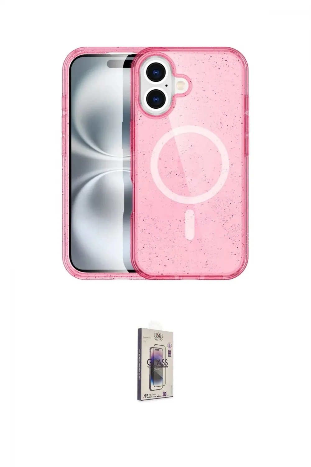 ieg™ iPhone 16 Plus Kılıf Eksen Doku Koleksiyonu - Siyah Bilvis 3D Cam Ekran Koruyucu