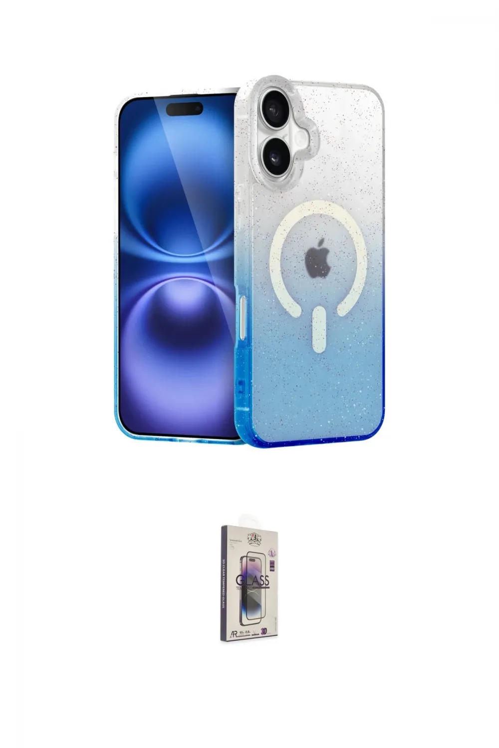 ieg™ iPhone 16 Plus Kılıf Eksen Minimal Özel Seri - Siyah Bilvis 3D Cam Ekran Koruyucu