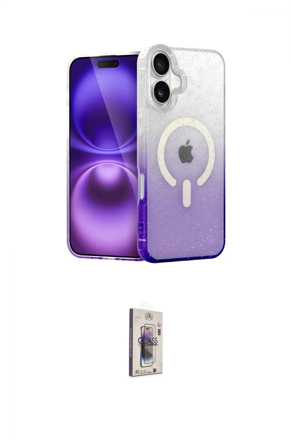 ieg™ iPhone 16 Plus Kılıf Eksen Minimal Özel Seri - Siyah Bilvis 3D Cam Ekran Koruyucu