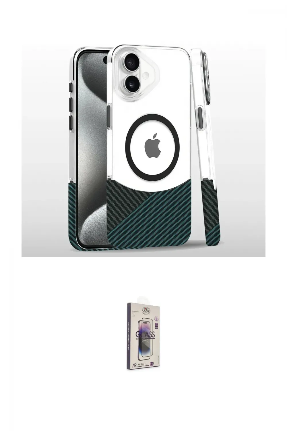 ieg™ iPhone 16 Plus Kılıf İz Asil Prime - Siyah Bilvis 3D Cam Ekran Koruyucu
